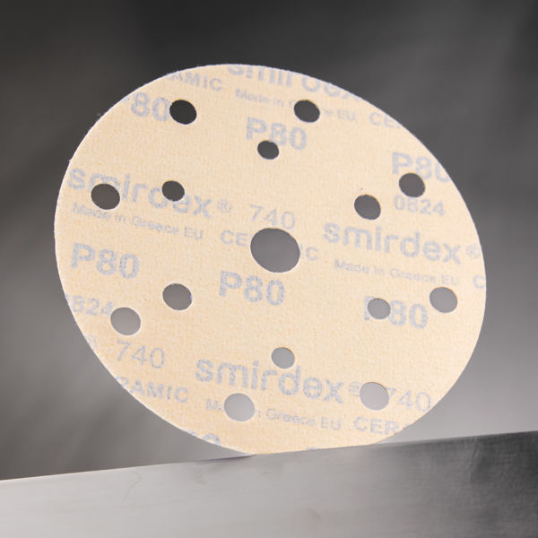 Круг абразивный Smirdex 740 Ceramic Velour, 150 мм, 15 отверстий, P80