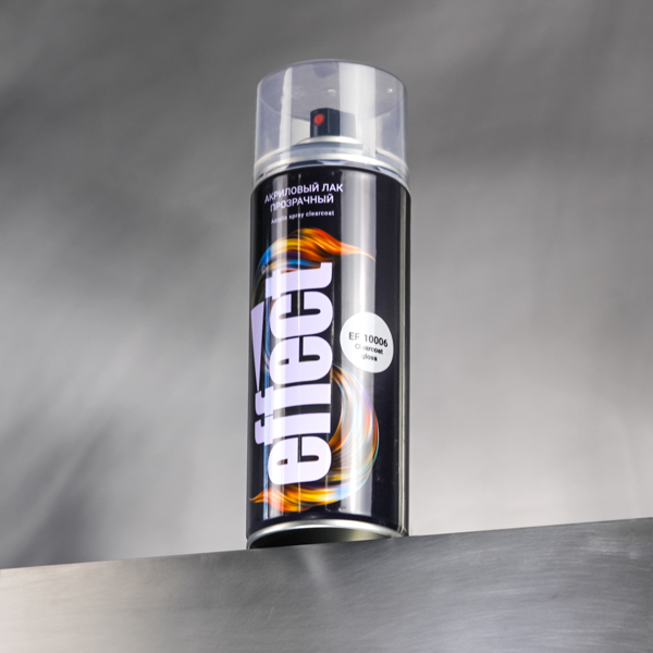 Лак универсальный акриловый бесцветный EFFECT, EF-10006 Acrylic spray clearcoat, глянцевый, 400 мл, 