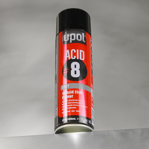 Грунт протравливающий U-POL ACID 8 , серый, аэрозоль, 450 мл