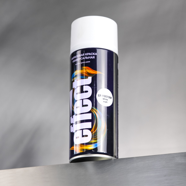 Краска универсальная акриловая EFFECT, EF-19010M Acrylic spray paint, RAL 9010, белая матовая, 400 м