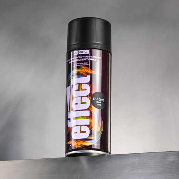 Краска акриловая высокотемпературная EFFECT, EF-10020 Acrylic spray paint high temperature, черная м