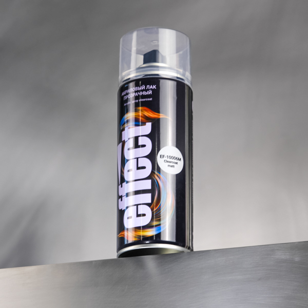 Лак универсальный акриловый бесцветный EFFECT, EF-10006М Acrylic spray clearcoat, матовый, 400 мл, а
