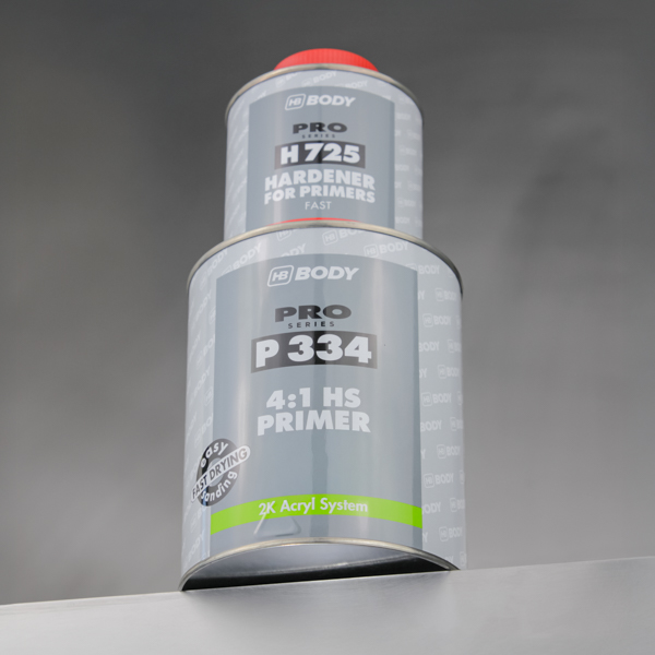 Грунт‑наполнитель BODY P334 HS, 4:1, серый, 1 л + отвердитель BODY 725, 250 мл