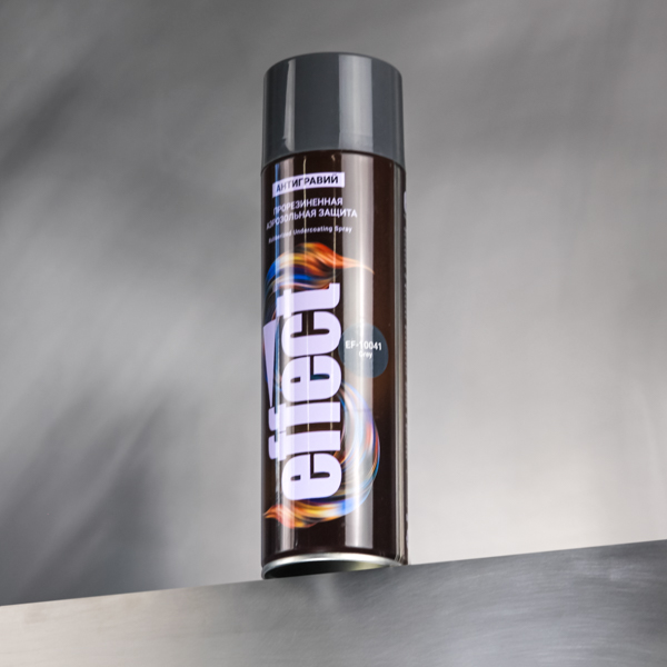 Антигравий-прорезиненное покрытие EFFECT, EF-10041 Rubberized undercoating spray, серое, 500 мл, аэр