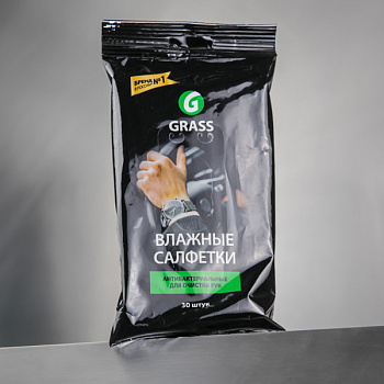 Салфетка влажная для очистки рук с антибактериальным эффектом GRASS