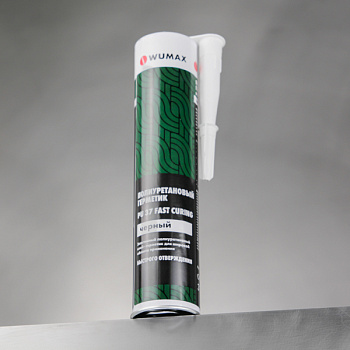 WUMAX Полиуретановый герметик PU 37 FAST CURING, черный, 310 мл